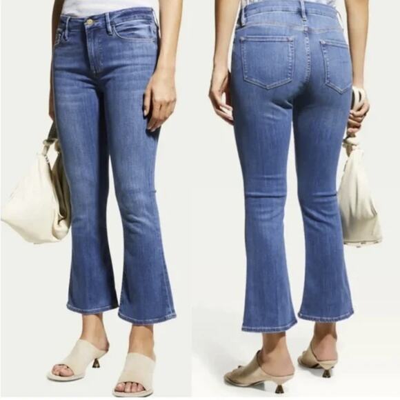 FRAME Denim Le Crop Mini Boot Cut Jeans in Poe‎ Size 29 - Picture 1 of 11